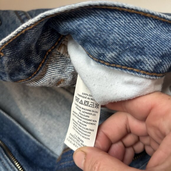 LL Bean Jeans Mens 38x28 Crisp Clean Blue Denim Natural Fit Straight Leg - Picture 5 of 11